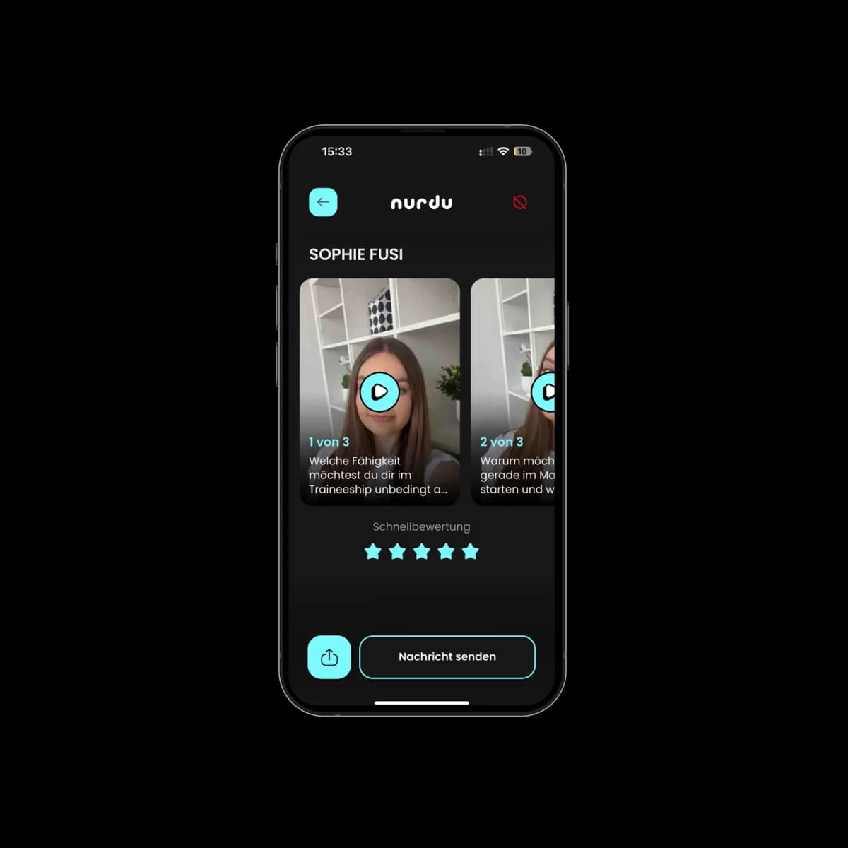 nurdu App auf Smartphone