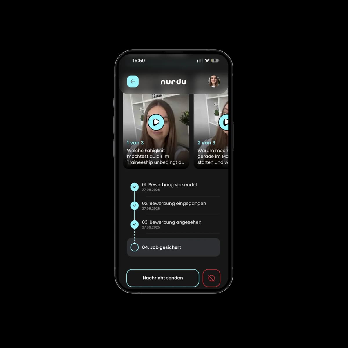 nurdu App auf Smartphone