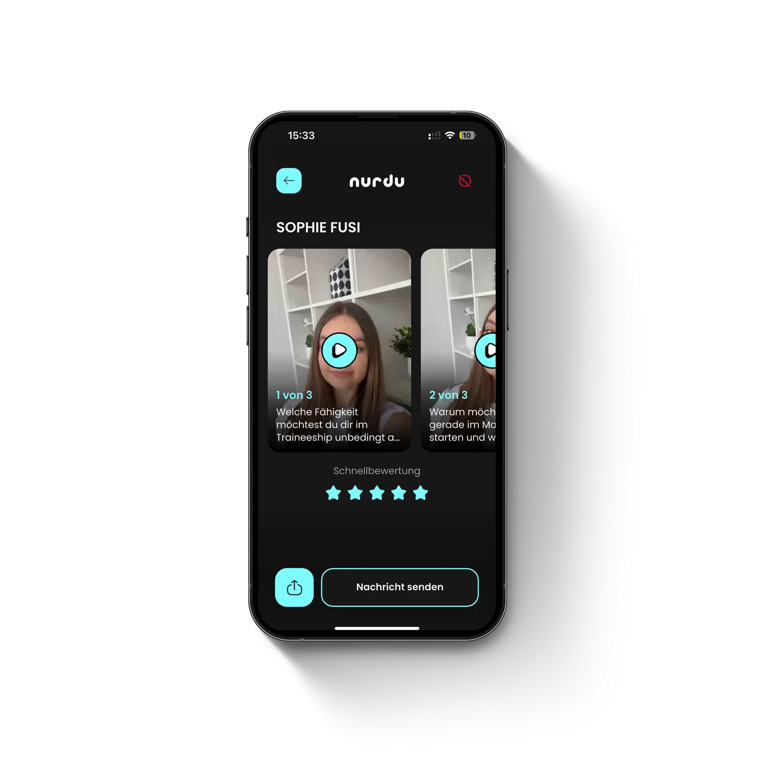 nurdu App auf Smartphone